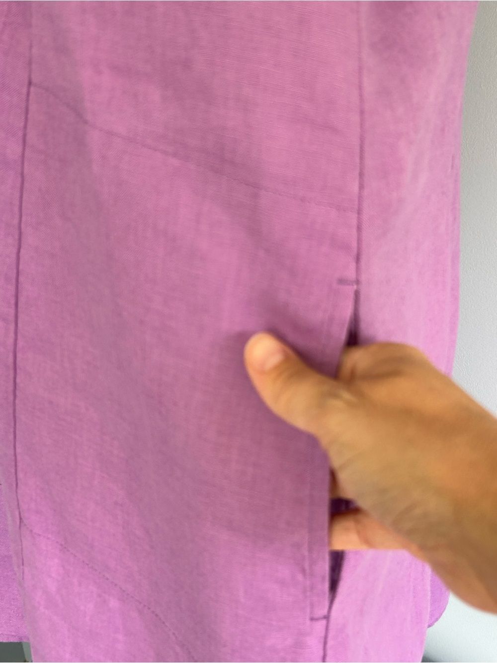 J.Jill Love Linen Purple Knee Length Dress oversized relaxed fit Sz L like XL - Picture 5 of 10